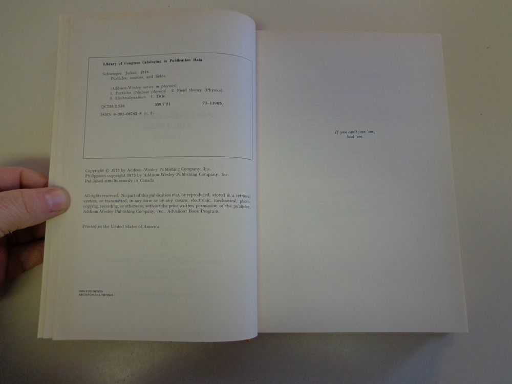 particles sources and fields volume ii by julian schwinger the book