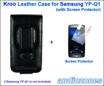 Black Leather Case Cover for Samsung YP Q1 YPQ1 4GB 8GB 16GB + Screen