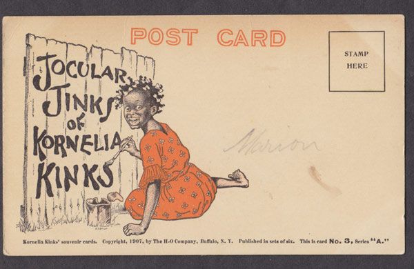 KORNELIA KINKS Black Americana Advertising Postcard Halloween 1907 #3