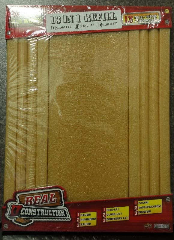 Real Construction Toy Tools 13 in 1 Refill Kids Wood Set Brand New and