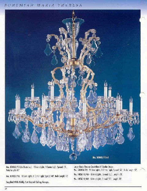 Vintage Bohemian Maria Theresa Crystal Chandelier 19 Light Weiss