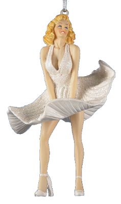 Marilyn Monroe White Dress Figural Holiday Christmas Ornament