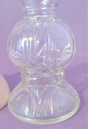 Vintage 7 Glass Miniature OIL LAMP & Plastic Shade PERFUME BOTTLE
