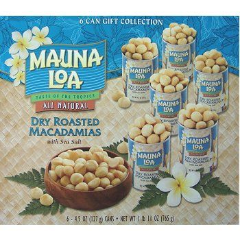 Mauna LOA Dry Roasted Macadamia Nuts 6 Can Gift Set