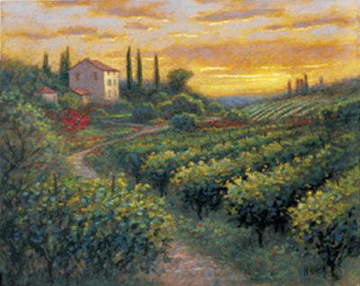 Tuscan Vineyard Landscape Jon McNaughton Framed Picture