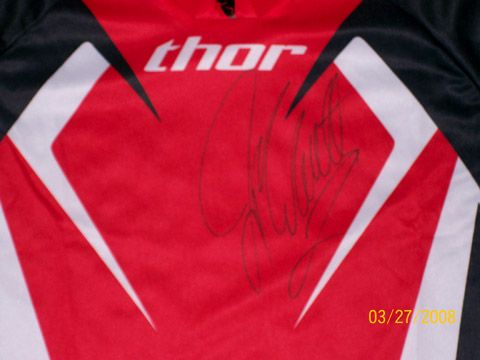 Jeremy McGrath Signed Autographed Thor Jersey Phase Red Black Med