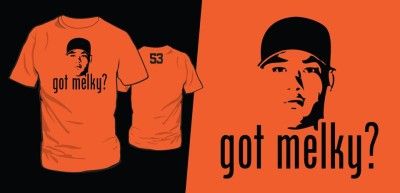 GOT MELKY? Giants All Star Melky Cabrera T Shirt Mens Orange Shirt