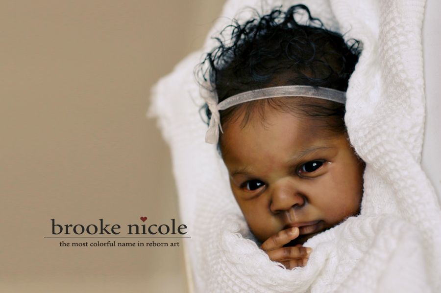 Reborn AA A A Baby Girl Biracial African American Black by Brooke