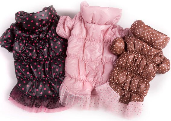New Teddy Princess Dog Pet Clothes Autumn Winter Cute Warm Fleece Dots