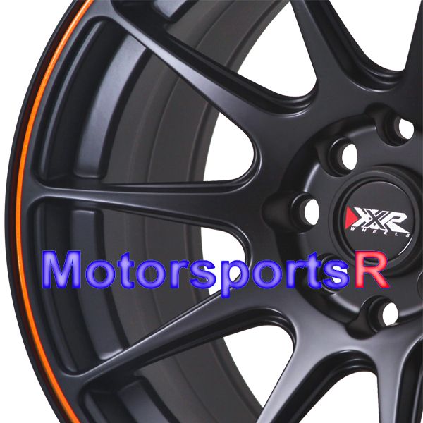 15 8 25 XXR 527 Black Orange Stripe Concave Rims Wheels Stance 84 86