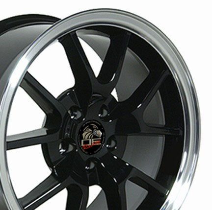 18 9 10 Black FR500 Style Wheels Rims Fit Mustang® 94 04