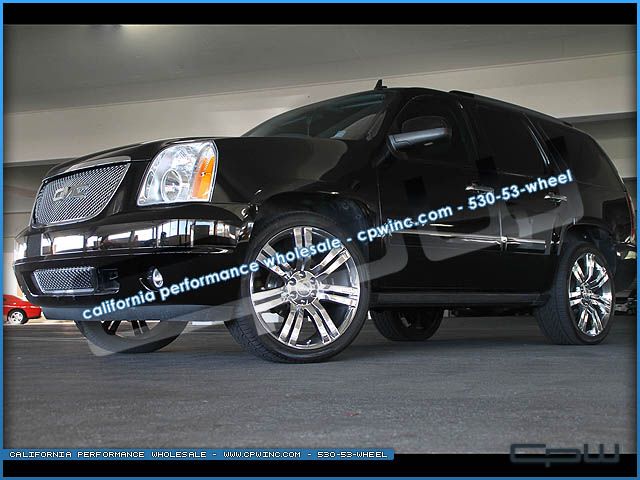 24 inch Cadillac Escalade Chrome Plated Wheels Rims Tires Package