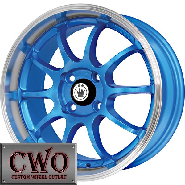 15 Blue Konig Lightning Wheels Rims 4x100 4 Lug Civic Mini G5 Cobalt
