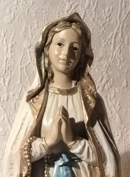 Madonna Lourdes Maria heiligen Figur Mutter Gottes Holzoptik 40 cm Neu