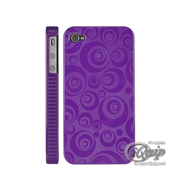 iPhone 4 Kunststoff Case Cover Kreise Elegant Muster Tasche Hülle