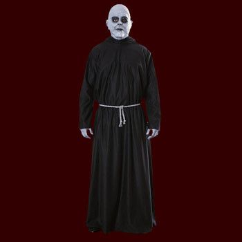 Onkel Fester Addams Family Horror Herren Kostüm 3 tlg Robe, Maske