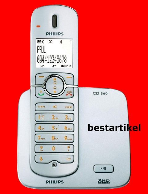 Philips CD560 CD 560 Schnurlos Analog Telefon /Perfect sound / Wecker