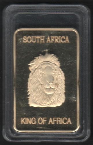 NEU* LÖWE Gold Barren KING SOUTH AFRICA KRÜGERRAND / 999 vergoldet