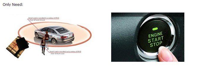 Complete Car Passive Keyless Entry Security Alarm System + Button