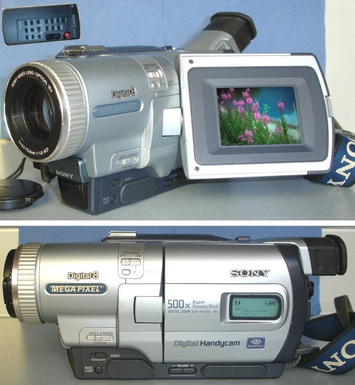 Sony DCR TRV725E Digital 8 Megapixel Handycam Camcorder TOP