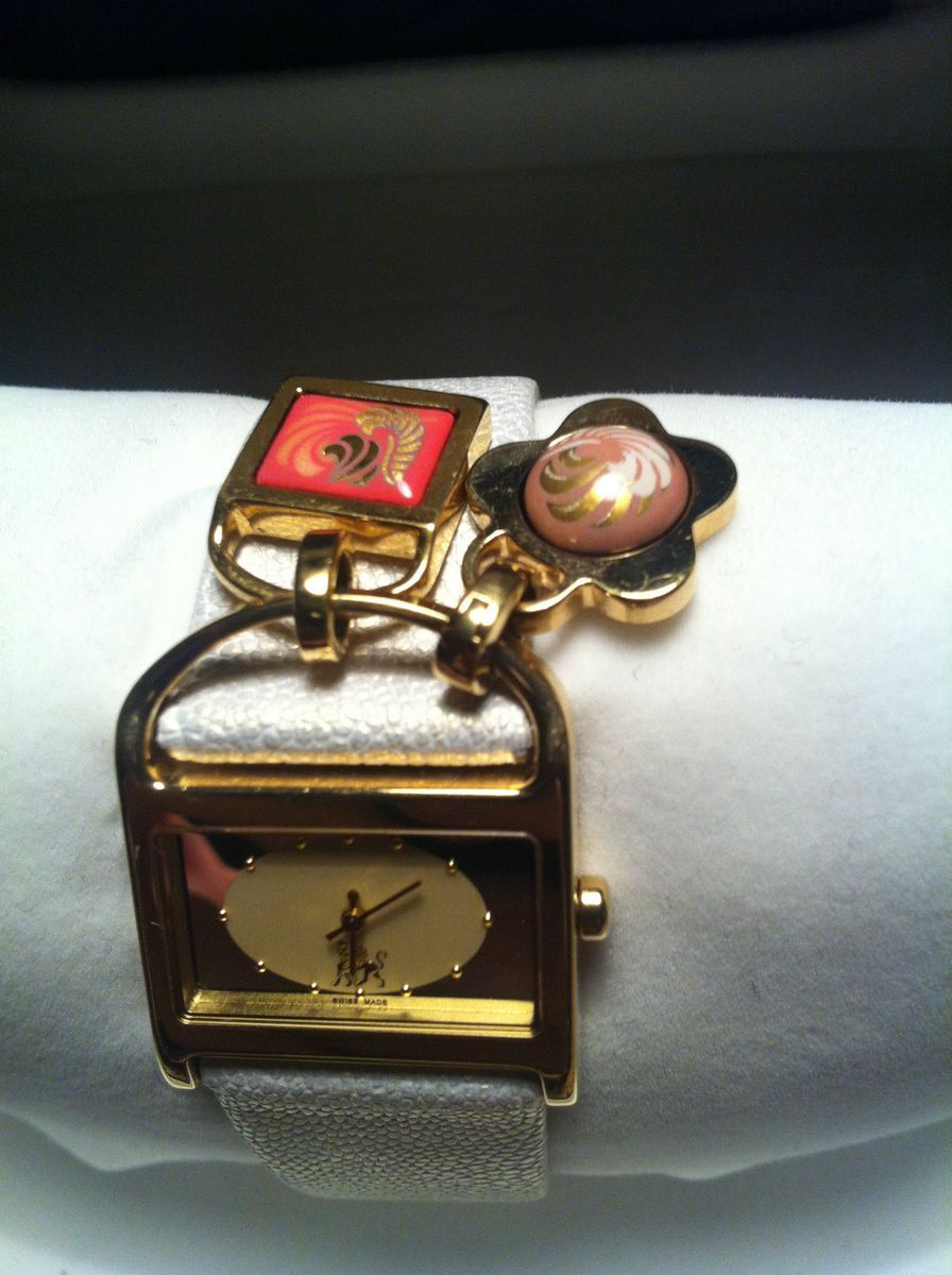 FREY WILLE Armbanduhr Uhr aus Mailand weiß und gold mit Charms 2012