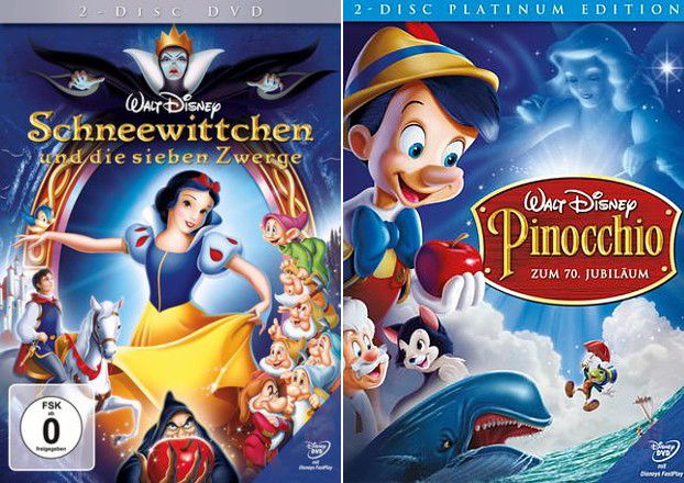und die sieben Zwerge + Pinocchio (Walt Disney)  4 DVD  999
